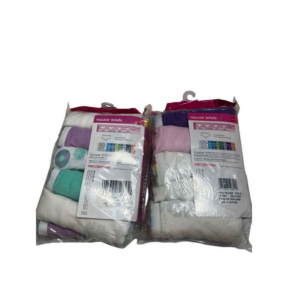 Hanes Girls Briefs Sz 6 (10) Pr Sz 8 (10) Pr NIP - Picture 2 of 5